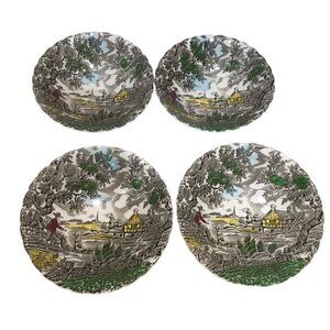 Set Of 4 Myott The Hunter Bowls Made In England 6.5" Diameter Permanent Colours